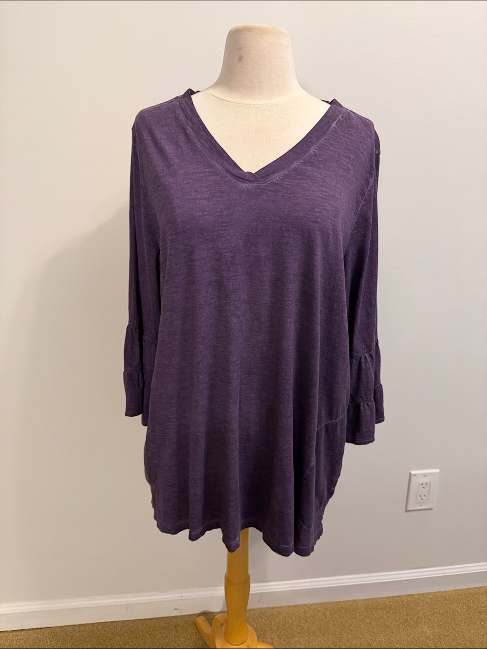 LOGO Women's V-Neck Tunic Top in Deep Purple